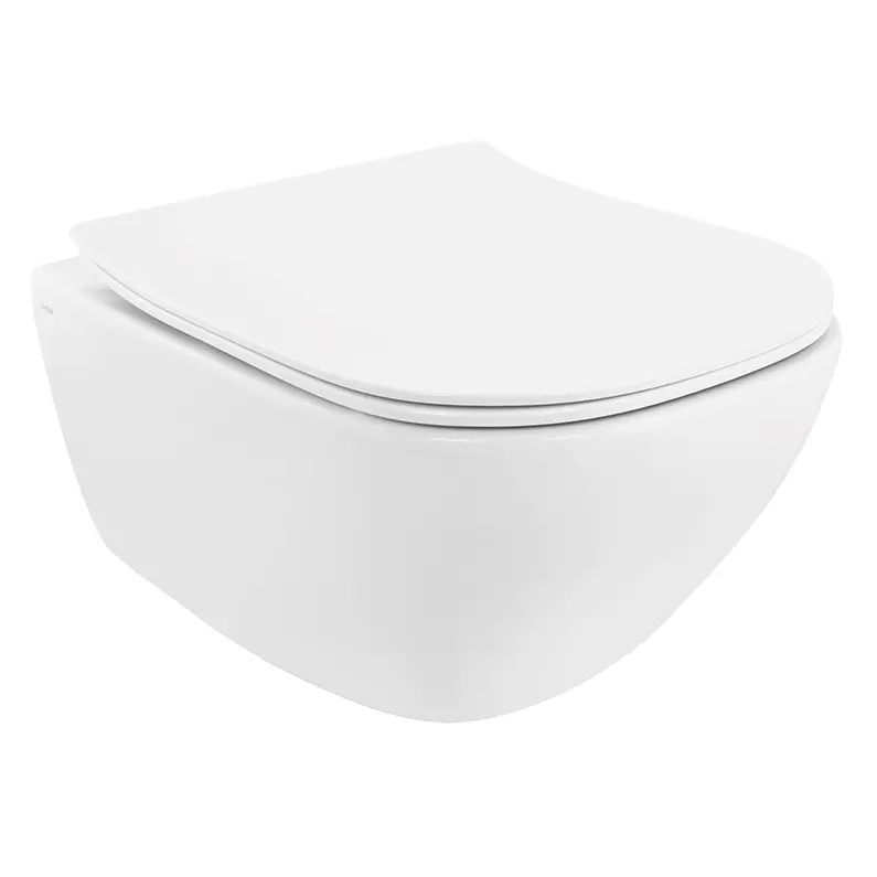 Artize White Lexa Rimless Wall Hung Toilet With UF Soft Close Slim Seat Cover