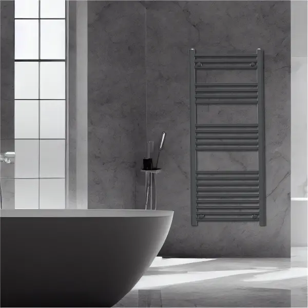 Anthracite Lyon Single Modern Vertical Towel Radiator 800mm x 400mm