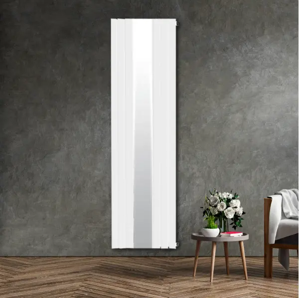White Madrid Double Designer Vertical With Mirror Column Radiator 500mm x 1800mm