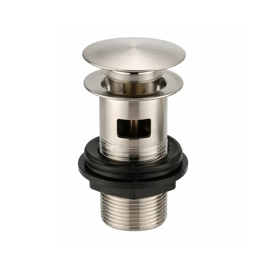 Slotted Brushed Nickel Clicker Basin Waste