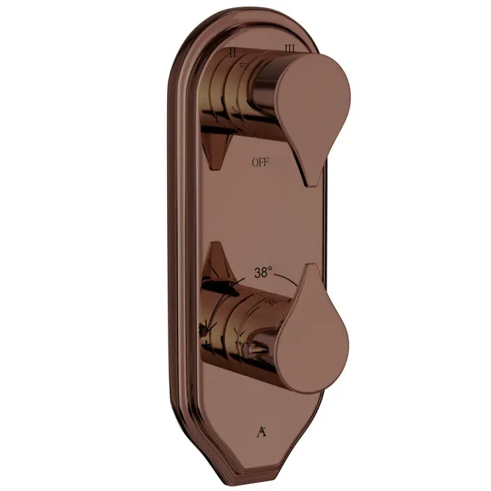 Artize Blush Gold PVD Tiaara Thermostatic shower valve with 4-way outlets