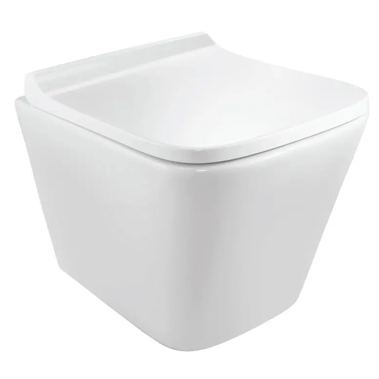 Jaquar Alive Rimless, Blind Installation Wall Hung Toilet With UF Soft Close Slim Seat Cover