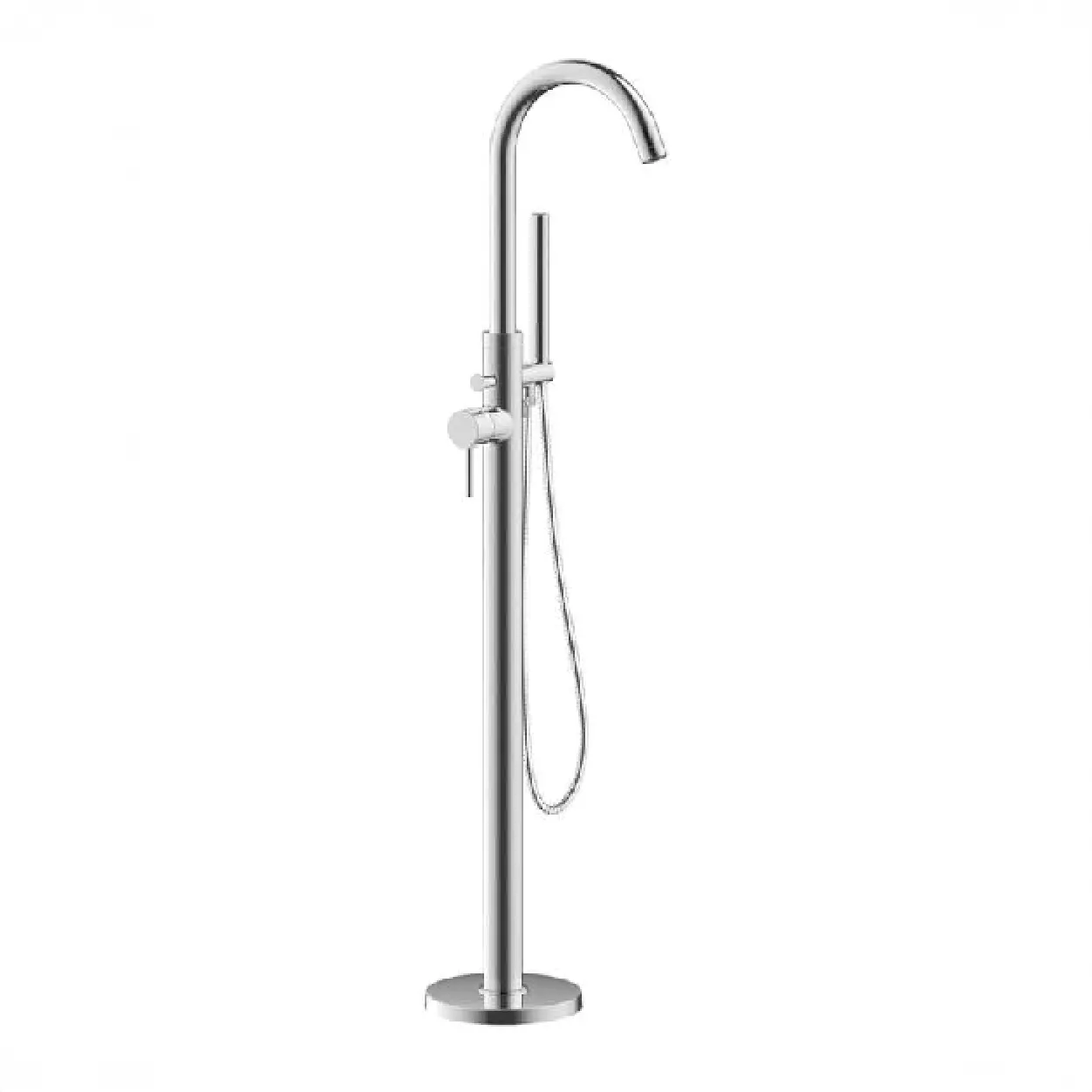 Treviso Floor Mounted Single Lever Bath Shower Mixer With Kit Chrome Plated