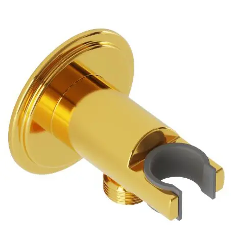 Artize Gold Bright PVD Vic Wall Outlet with Shower Hook