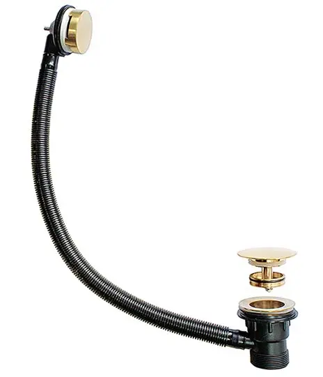 Kolt Bath Brushed Brass Easy clean Sprung Waste and Overflow
