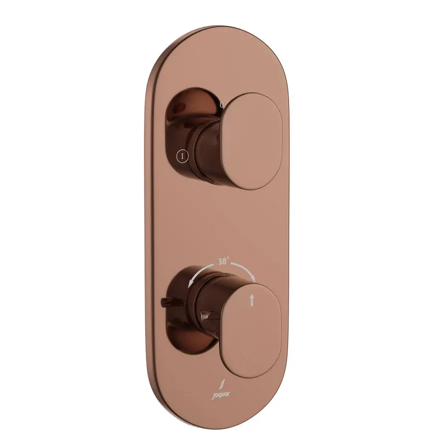 Jaquar Blush Gold PVD Opal Prime 2 Outlet Thermostatic Shower Mixer