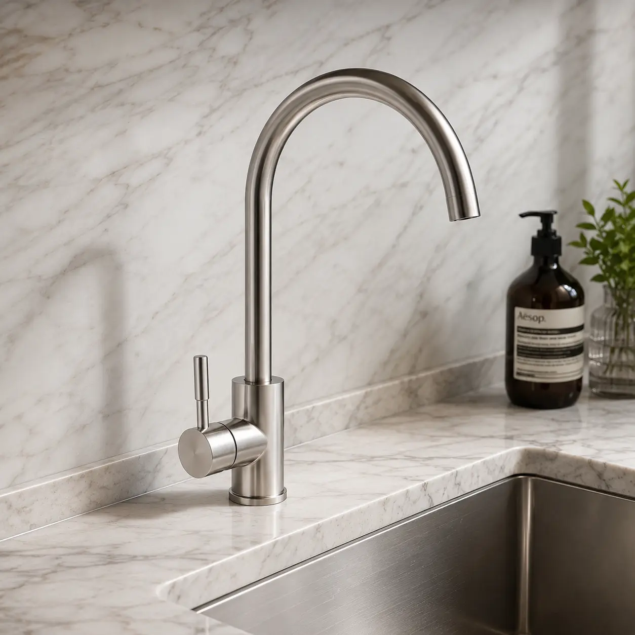 Desire Single Lever Kitchen Mixer Brushed Nickel
