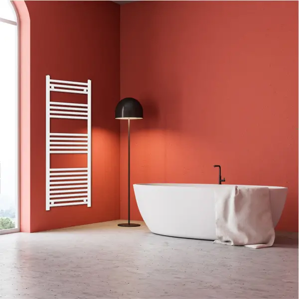 White Tokyo Single Modern Vertical Towel Radiator 1000mm x 500mm