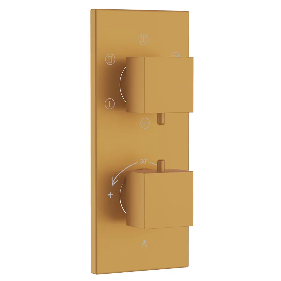 Artize Gold Matt PVD Thermatik-S in-wall thermostatic shower valve with 5-way outlets