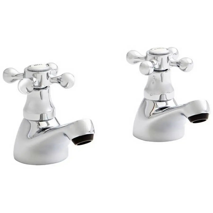 Victory Traditional Chrome Pair Bath Pillar Taps