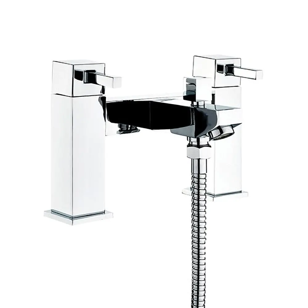 Ternto Dual Lever H Type Deck Mounted Bath Shower Mixer With Kit