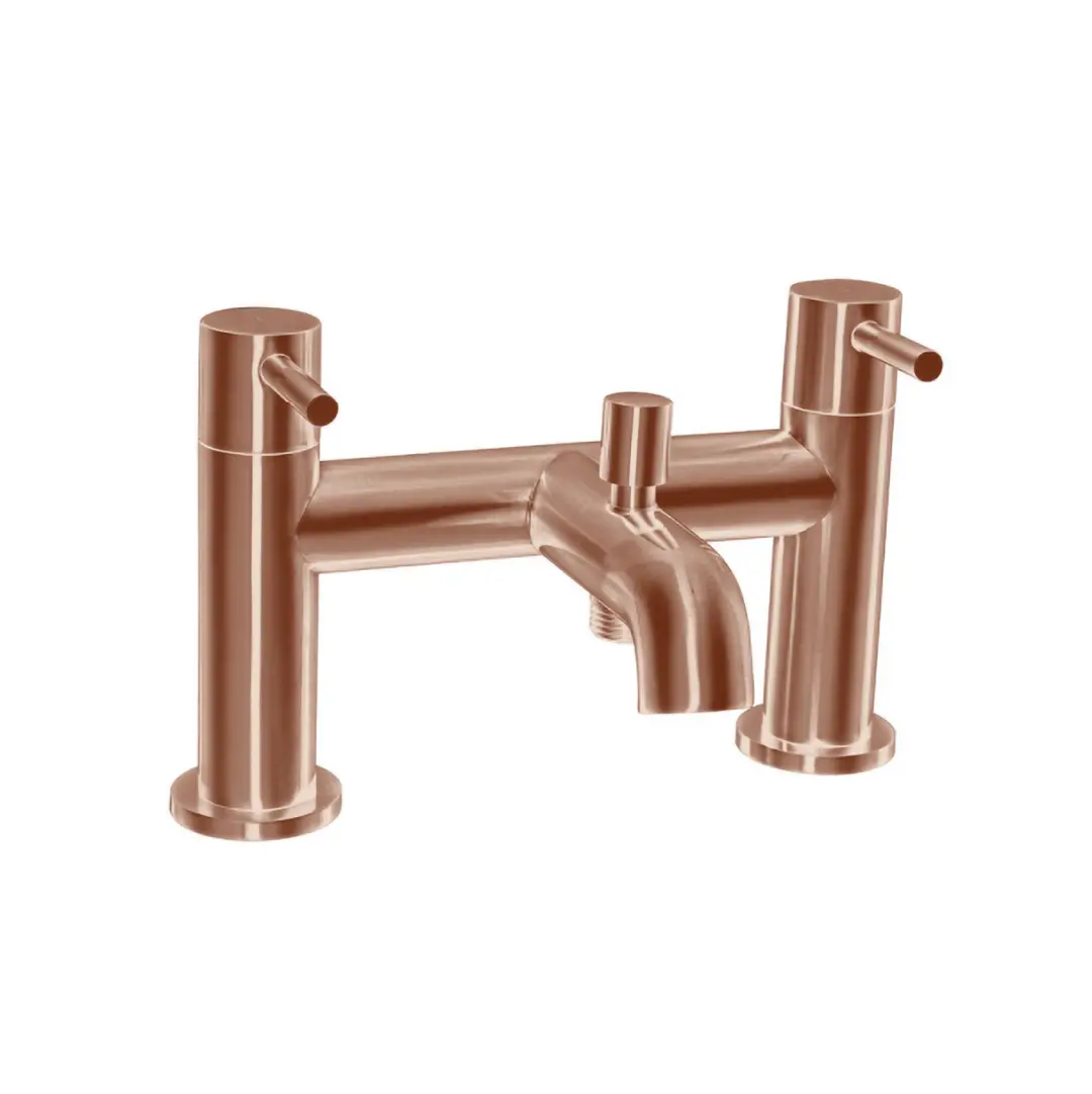 Treviso Dual Lever H Type Bath Filler and Shower Mixer Brushed Rose Gold