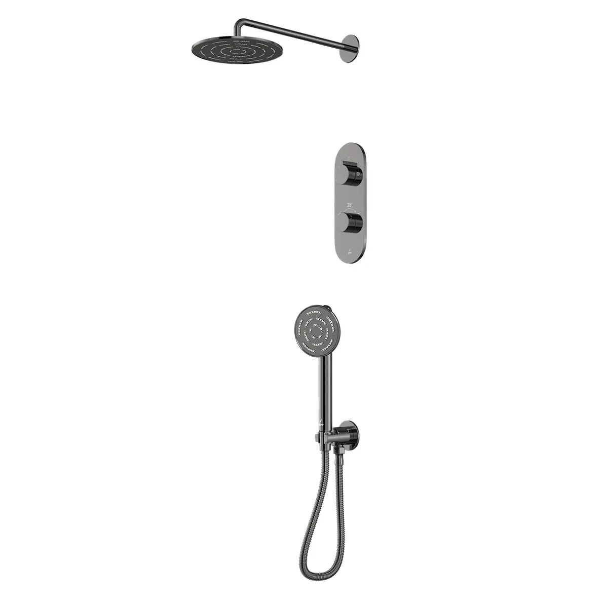 Jaquar Laguna Black Chrome Combo of Aquamax  Thermostatic Shower mixer