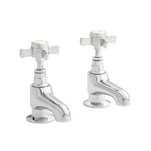 Klassique Traditional Chrome Pair Bath Pillar Tap