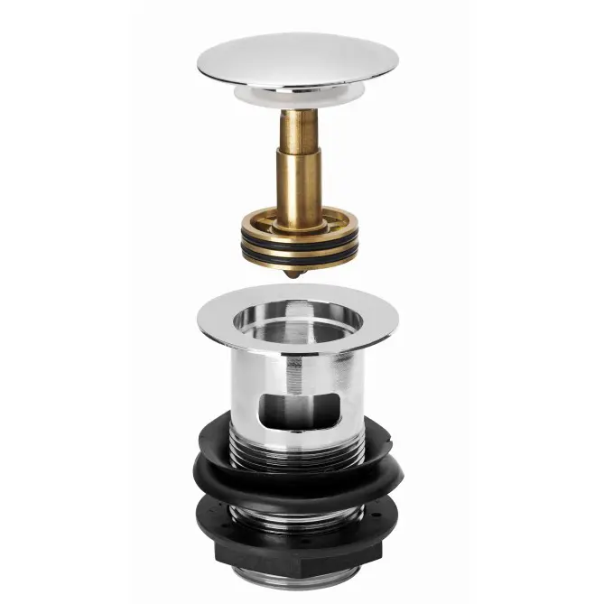 Slotted CP Easy Cleaning Chrome Basin Waste with Remove Click-clack