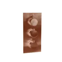 Treviso Thermostatic Concealed Shower Mixer Three Knobs Two Outlet Brushed Rose Gold