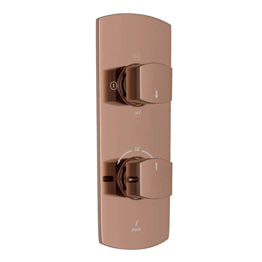 Jaquar Blush Gold PVD Kubix Prime Aquamax 3 Outlet Thermostatic Shower Mixer