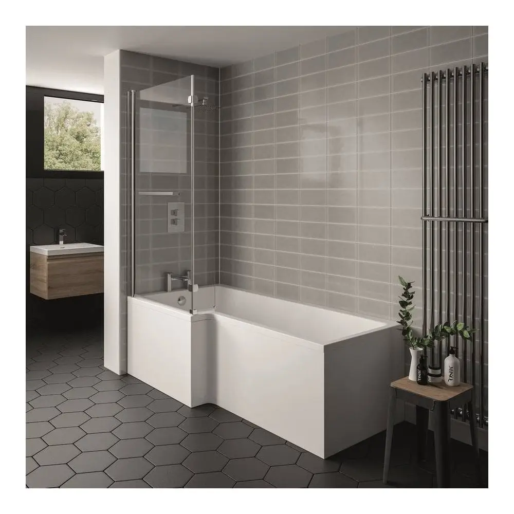 Elite L Shaped Bath L/H 1500x850mm With Legs
