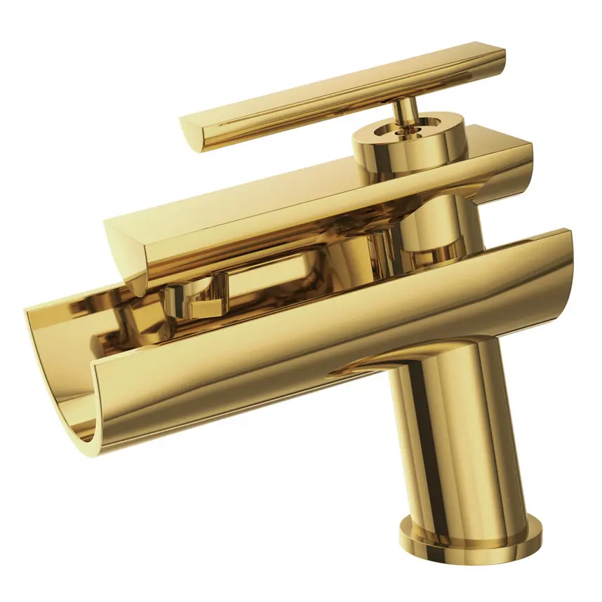 Artize Confluence Gold Bright PVD Single Lever Basin Mixer