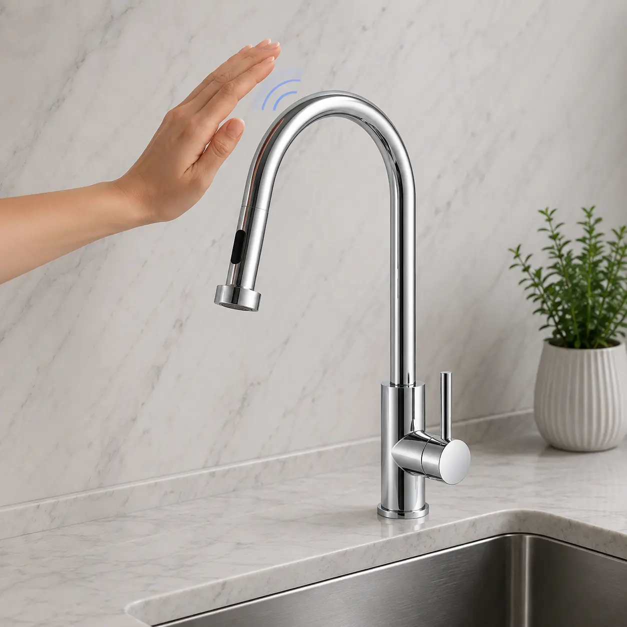 OLA-SENSOR TOUCH Pull Out Kitchen Mixer Tap Chrome