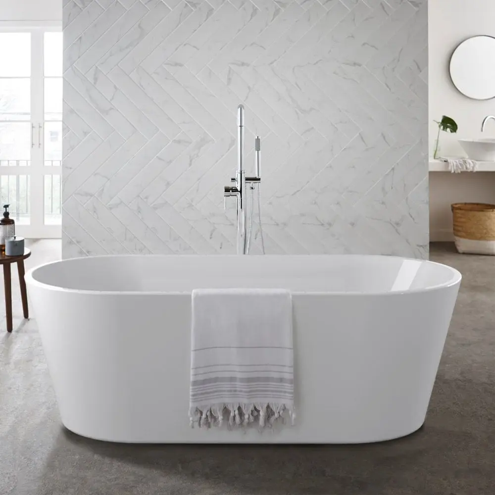 Coast White Glossy Morden Freestanding Bath 1500x750mm