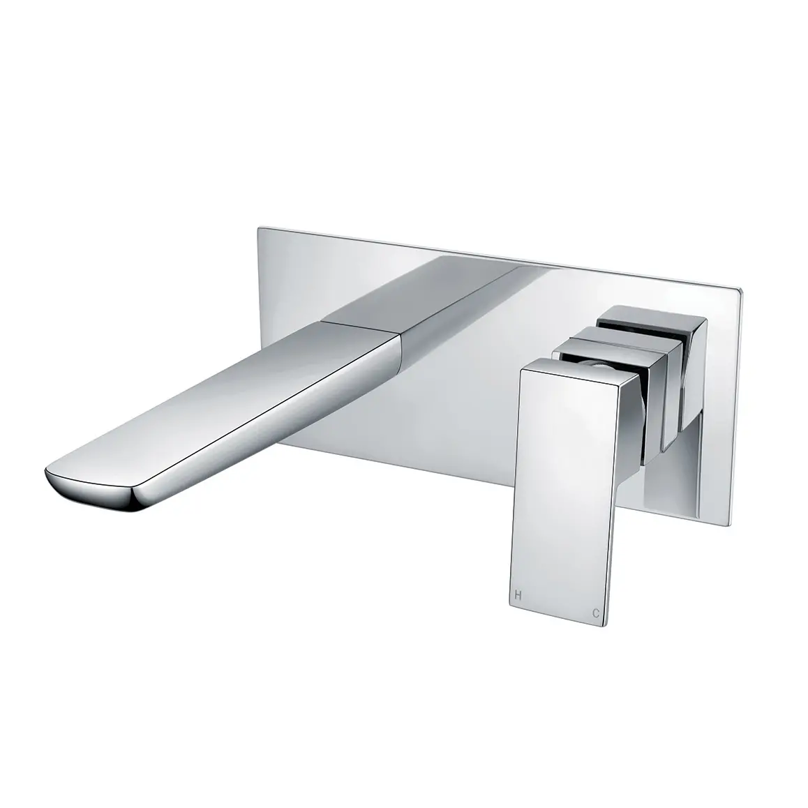 Dash Single Lever Wall Mounted Basin Mixer With Spout Chrome Plated