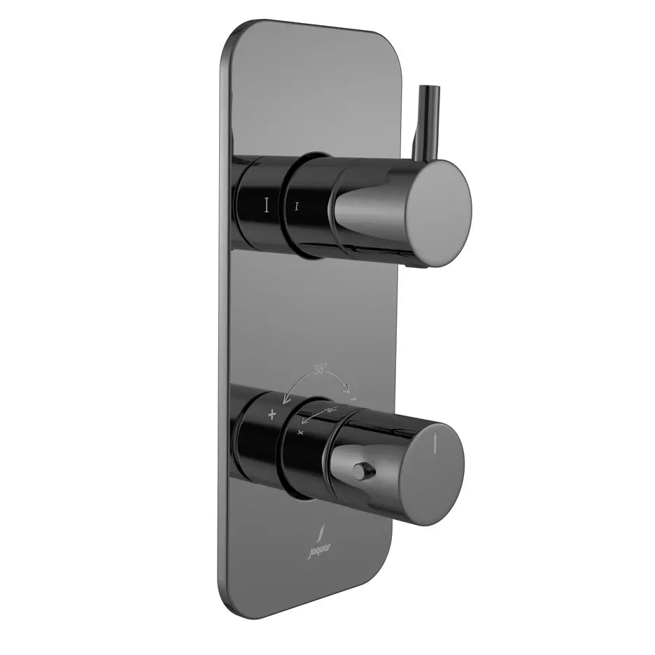 Jaquar Black Chrome Florentine Prime Aquamax 2 Outlet Thermostatic Shower Mixer
